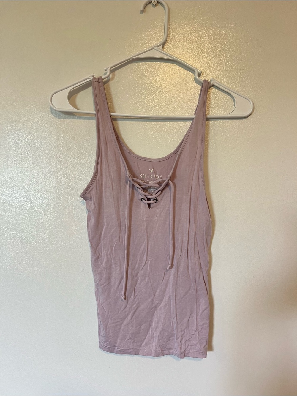 American Eagle Outfitters Dusty Rose Lace-Up Tank
